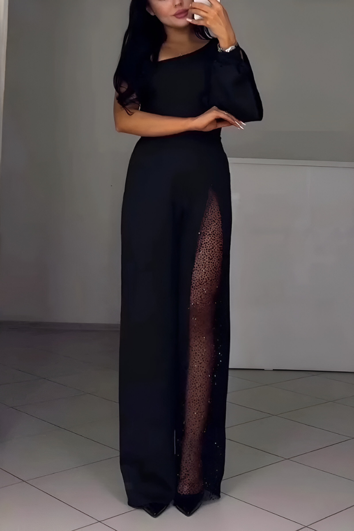 Léonie™ | Elegancki Kombinezon z Szerokimi Nogawkami