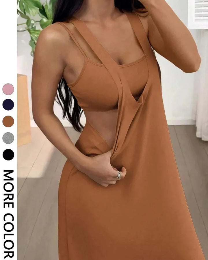 Selena™ | Dwuczęściowy Zestaw z Topem i Sukienką Maxi z Wycięciem