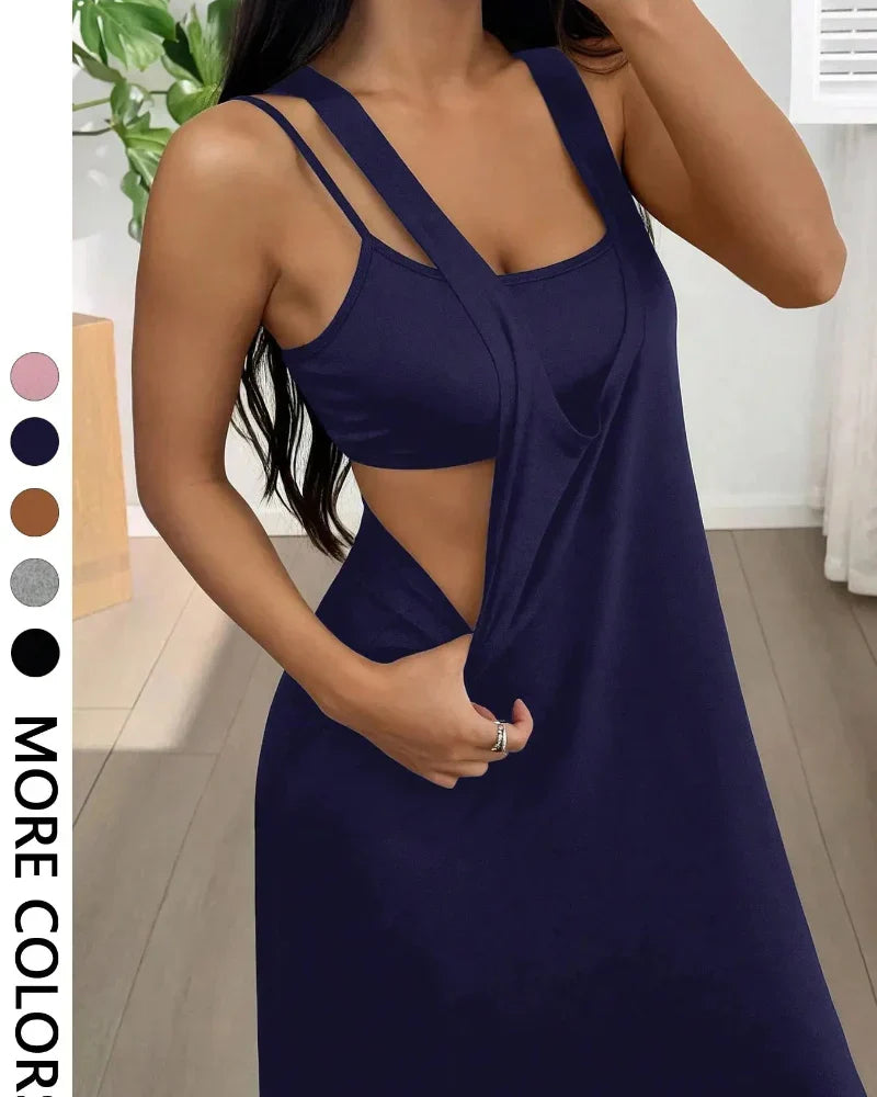 Selena™ | Dwuczęściowy Zestaw z Topem i Sukienką Maxi z Wycięciem