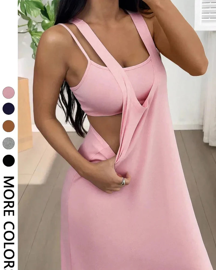 Selena™ | Dwuczęściowy Zestaw z Topem i Sukienką Maxi z Wycięciem