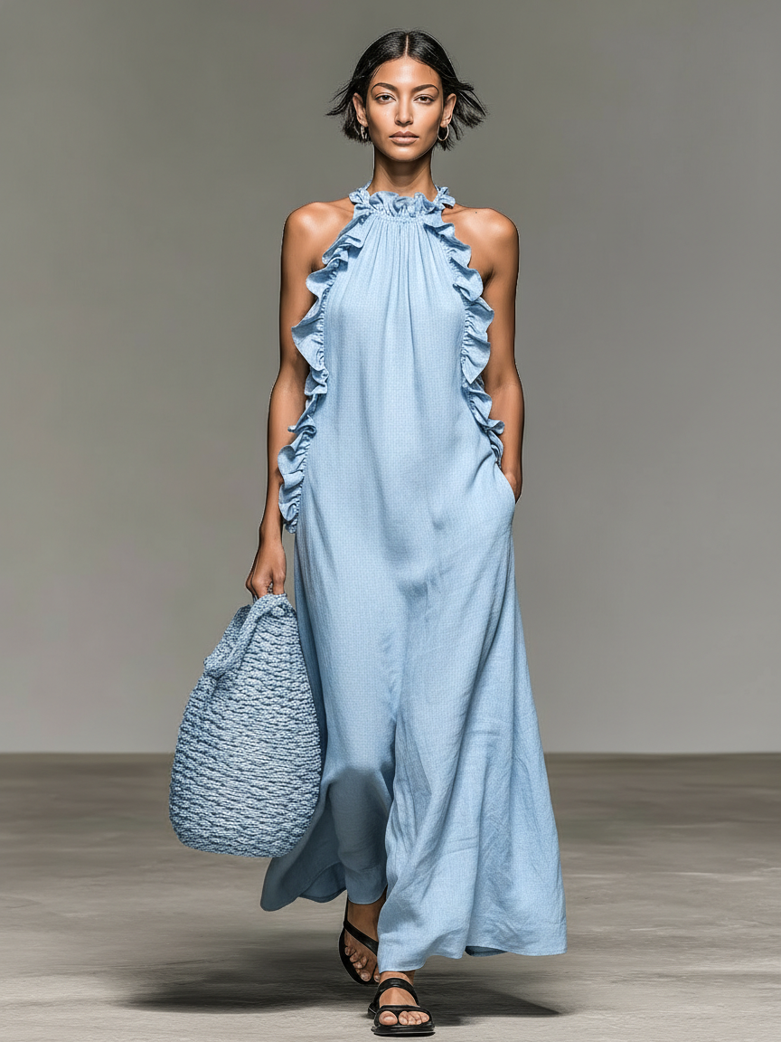Gladys™ | Sukienka Maxi z Kieszeniami