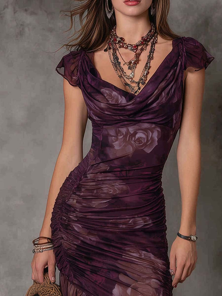 Violetta™ | Plisowana sukienka midi w kwiaty