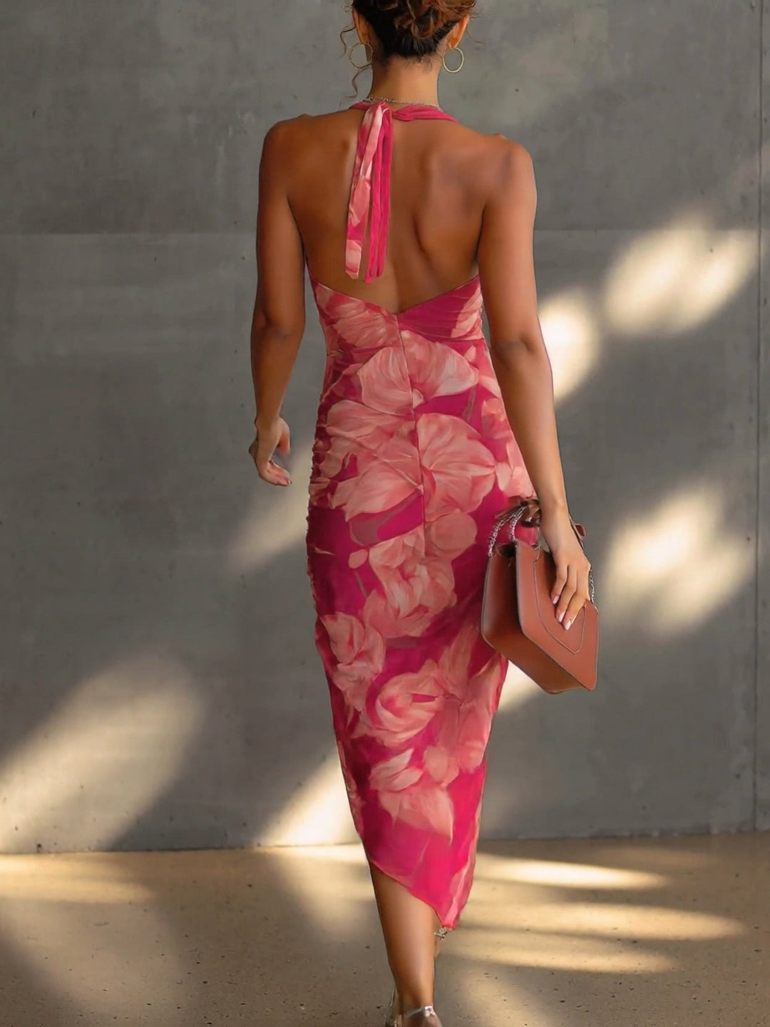 Sonia | Vestido Sin Mangas con Estampado Floral en Fucsia