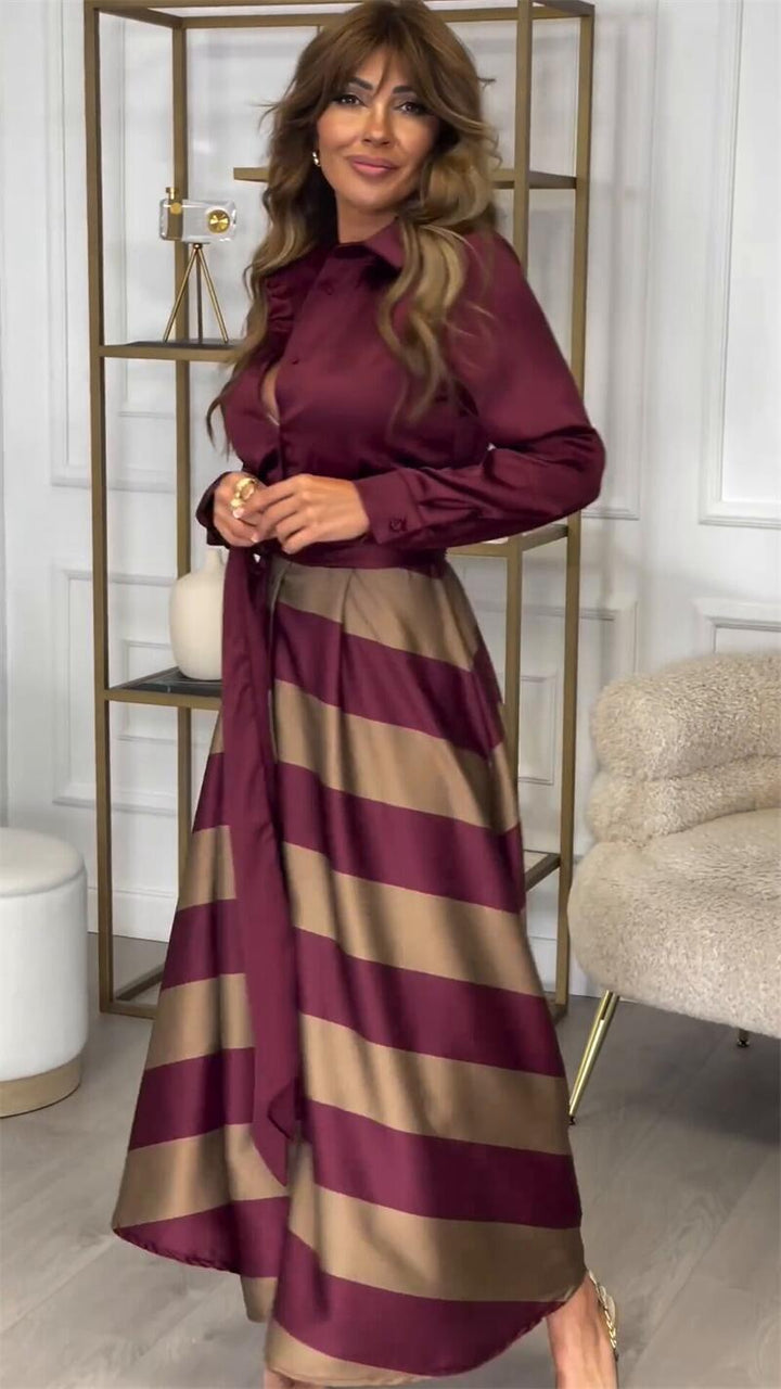 Yvonne | Sukienka maxi w paski